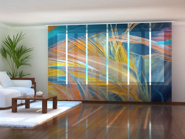 Set di 6 Tende a Pannello Piuma in Stile Stravagante