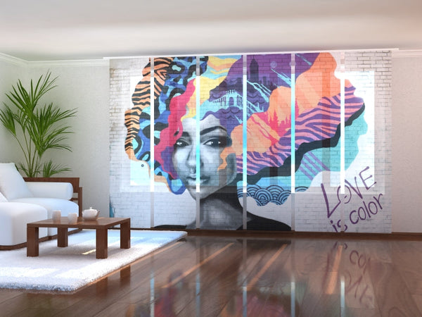 Set di 6 Tende a Pannello Graffiti di Brooklyn