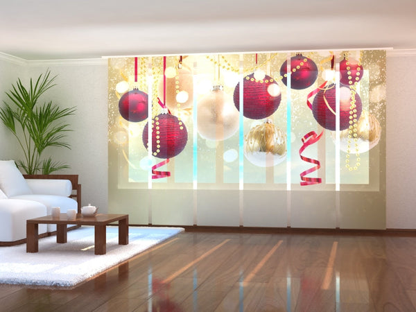 Set di 6 Tende a Pannello Bagliore di Natale