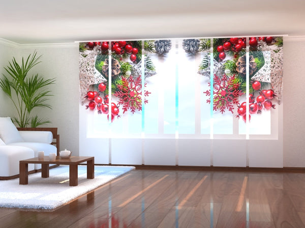 Set di 6 Tende a Pannello Stella d'Argento di Natale