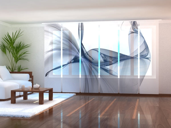 Set di 6 Tende a Pannello Squisita Astrazione Nera