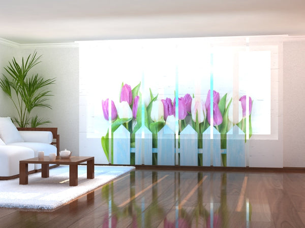 Set di 6 Tende a Pannello Tulipani del Giardino