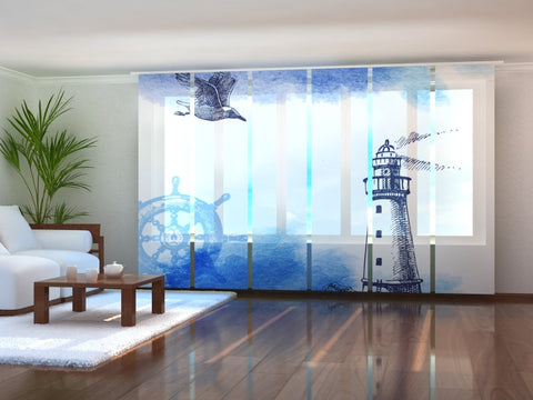 Set di 6 tende a pannello - Acquerello