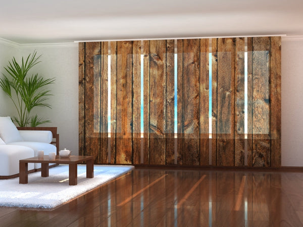 Set di 6 Tende a Pannello Vecchie Tavole di Legno