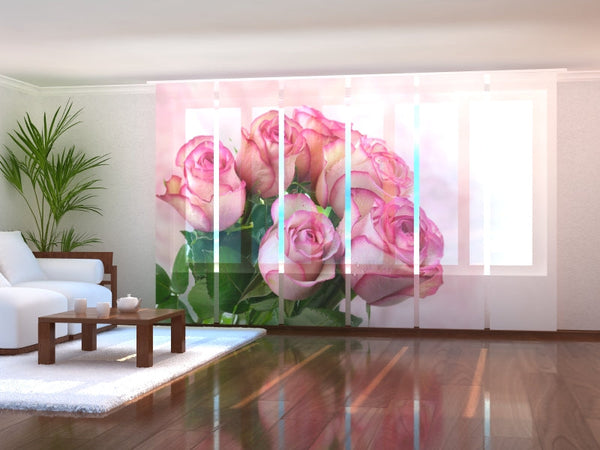 Set di 6 Tende a Pannello Ramo Rosa