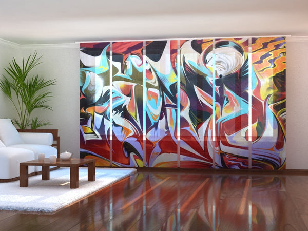 Set di 6 Tende a Pannello Graffiti di Strada