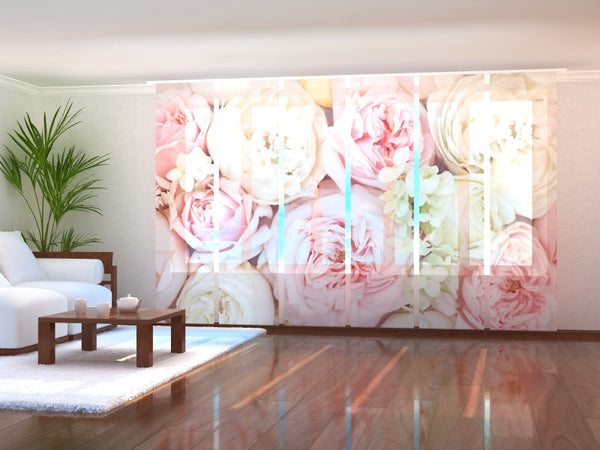 Set di 6 Tende a Pannello Rose Estive