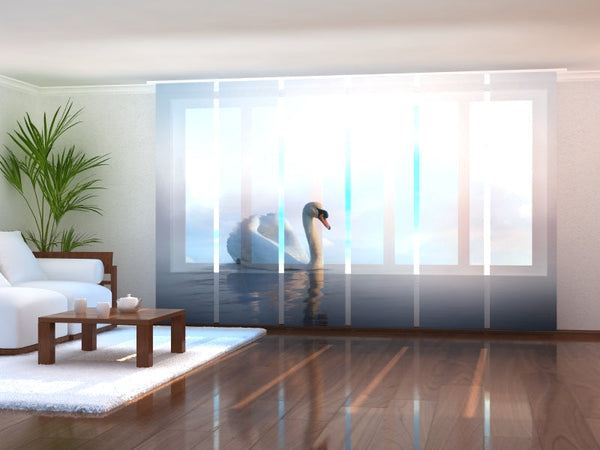 Set di 6 Tende a Pannello Cigno all'Alba