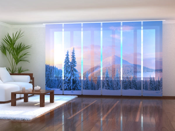 Set di 6 Tende a Pannello Inverno in Montagna