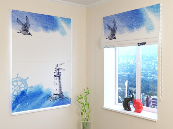 Tenda a Pacchetto Illustrazione Nautica ad Acquerello