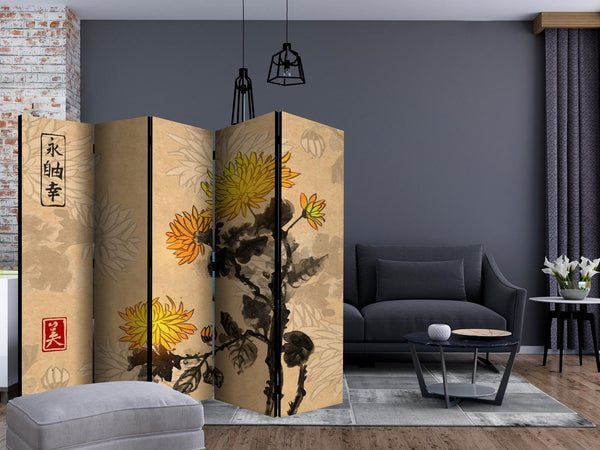 Paravento - Chrysanthemums II [Room Dividers]