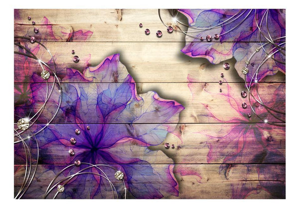 Carta da parati effetto legno - Purple Memory