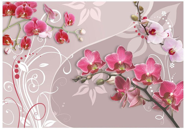 Carta da parati - Volo di orchidee rosa