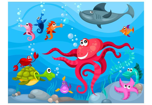 Carta da parati per bambini - Polpo e squalo