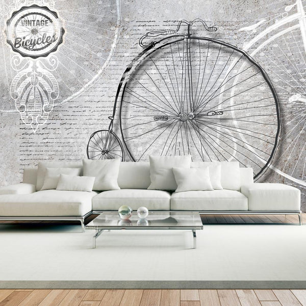 Carta da parati vintage - Vintage bicycles - black and white