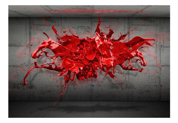 Carta da parati 3D - Red Ink Blot