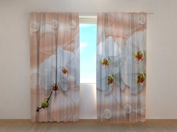 Foto Tende Orchidee Bianche su Seta