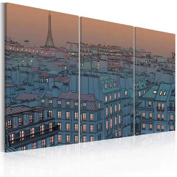 Quadro su tela - Parigi: la citta' va a dormire
