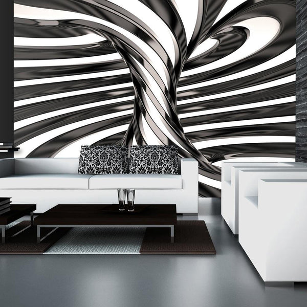 Carta da parati 3D - Black and white swirl