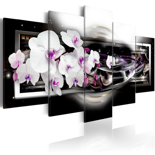 Quadro su tela - Orchidee su sfondo nero