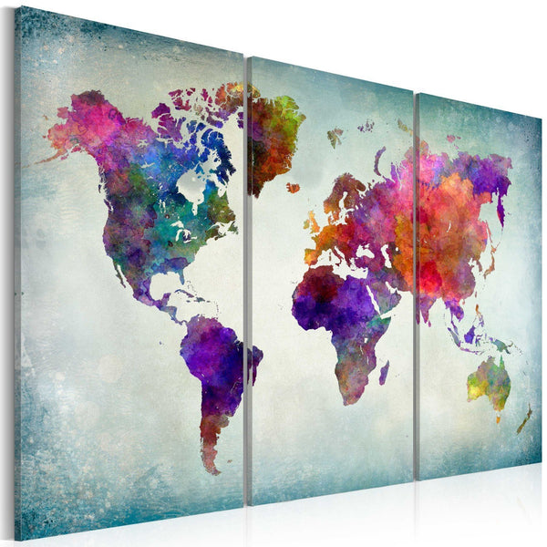 Quadro mappamondo - Il mondo a colori