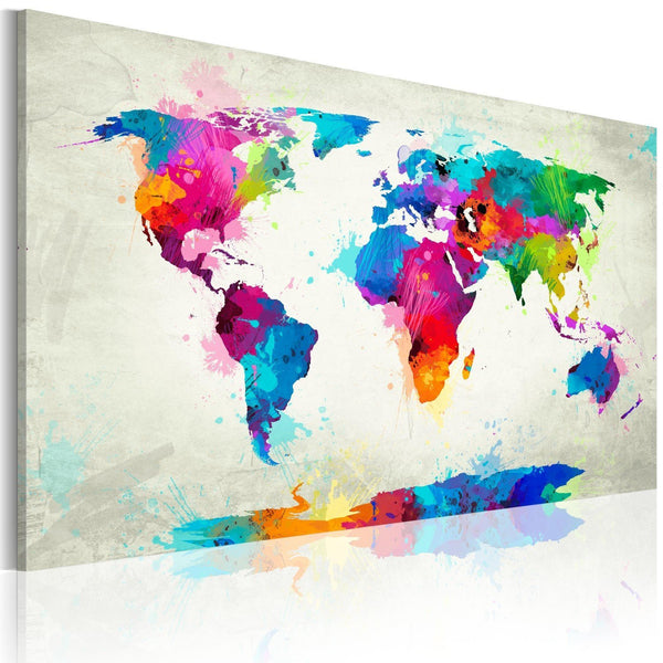Quadro mappamondo - Map of the world - an explosion of colors