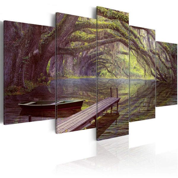 Quadro su tela - Paesaggio, lago e alberi
