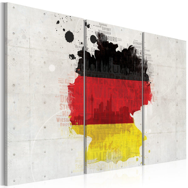 Quadro mappamondo - Mappa della Germania: trittico