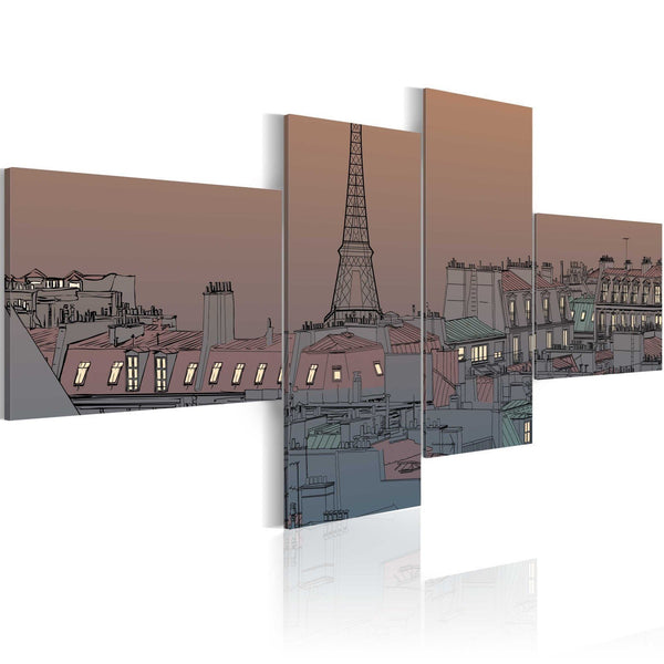 Quadro su tela - Crepuscolo e Parigi