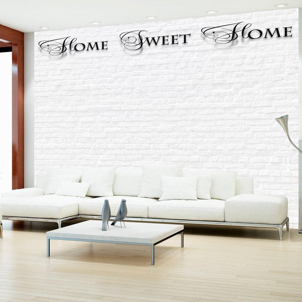 Carta da parati con scritte - Home, sweet home - white wall