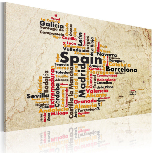 Quadro mappamondo - Mappa: città spagnole