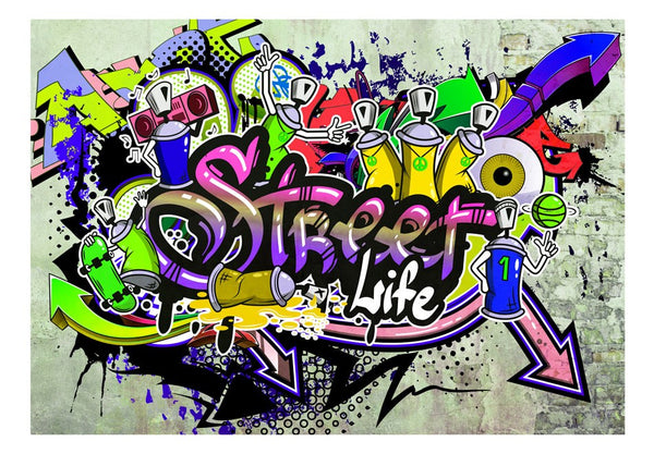 Carta da parati graffiti street art - Colourful Cooperation