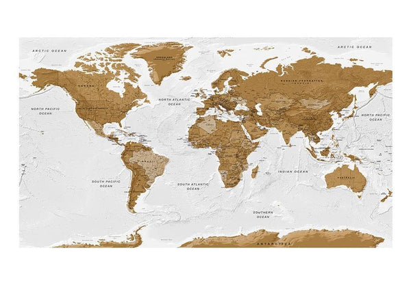 Carta da paratiXXL - World Map: White Oceans II