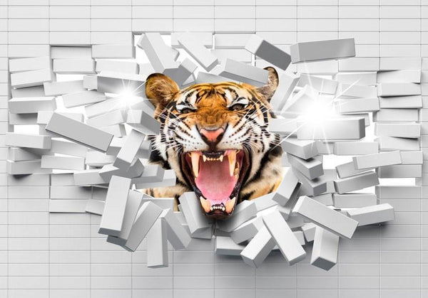 Carta da parati 3D - Tiger Jump