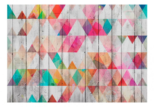 Carta da parati geometrica - Rainbow Triangles