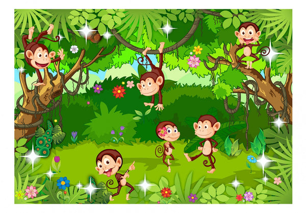 Carta da parati per bambini - Monkey Tricks