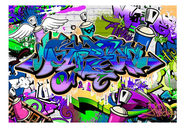 Carta da parati graffiti street art - Graffiti: motivo viola