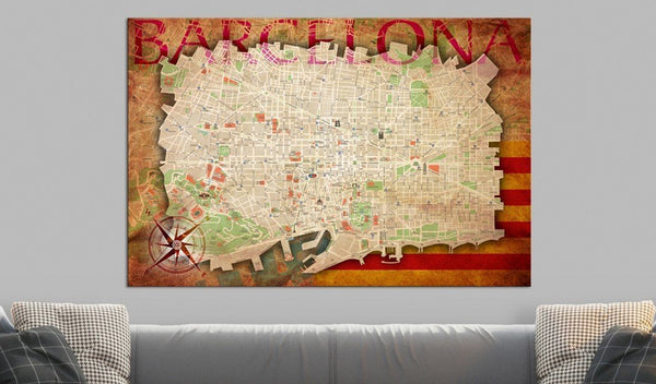Bacheca in sughero - Map of Barcelona [Cork Map]