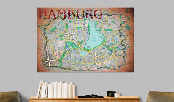 Bacheca in sughero - Hamburg [Cork Map]