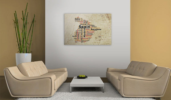 Quadro mappamondo - Mappa: città spagnole