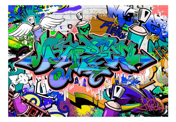 Carta da parati graffiti street art - Graffiti: motivo blu