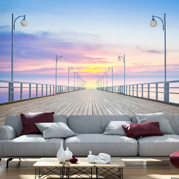 Carta da parati 3D - Sunset at the pier