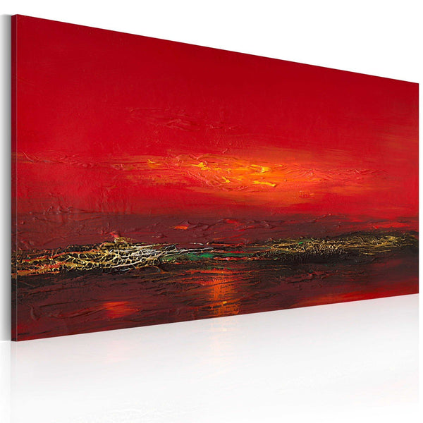 Quadro dipinto a mano - Tramonto rosso sul mare