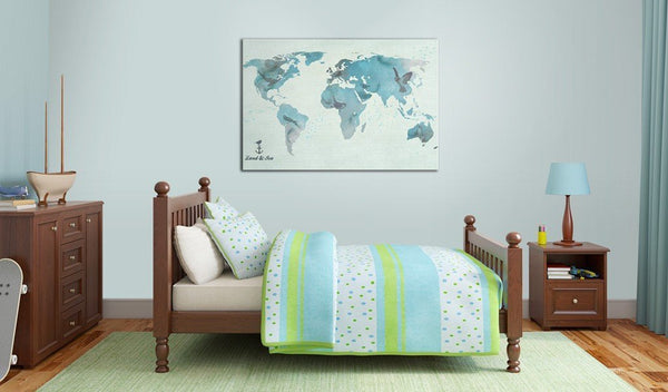 Quadro mappamondo - Migrazioni degli uccelli