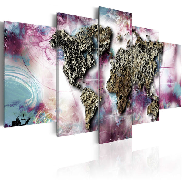 Quadro mappamondo - Mondo multicolore