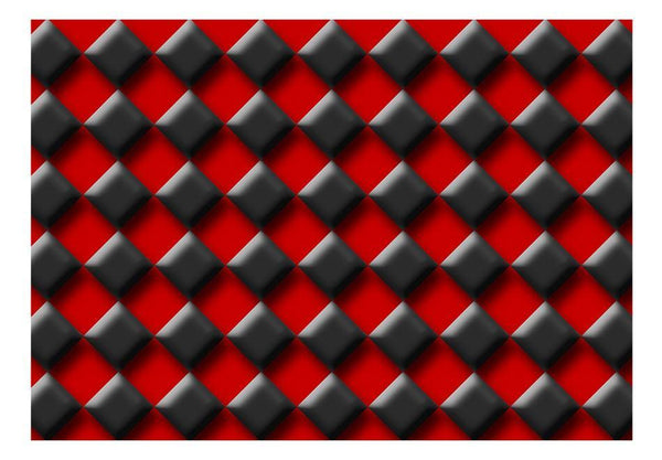 Carta da parati geometrica - Red & Black Chessboard