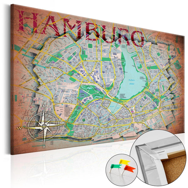 Bacheca in sughero - Hamburg [Cork Map]