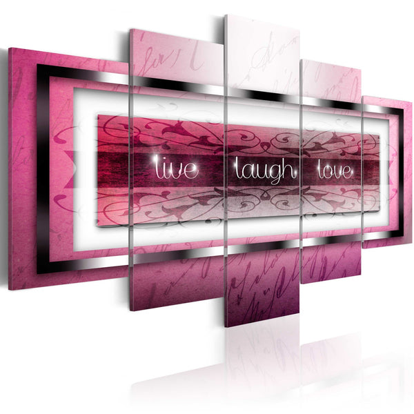 Quadro - Live, laugh, love - pink