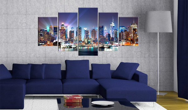 Quadro su tela - La città nelle luci dei riflettori