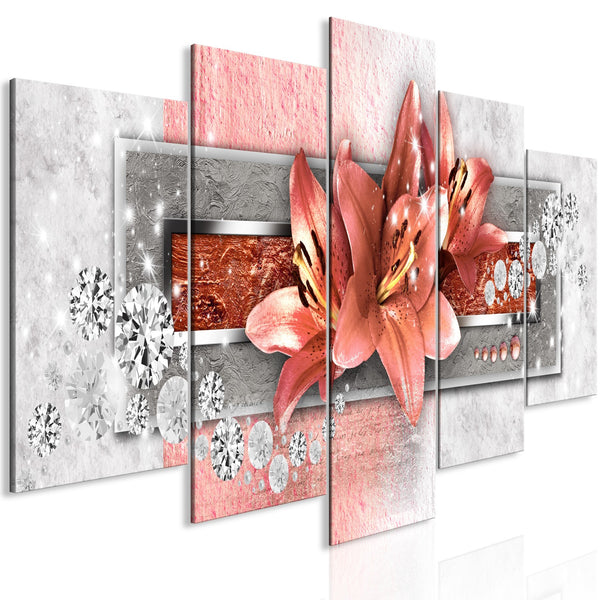 Quadro - Red Lilies (5 Parts) Wide
